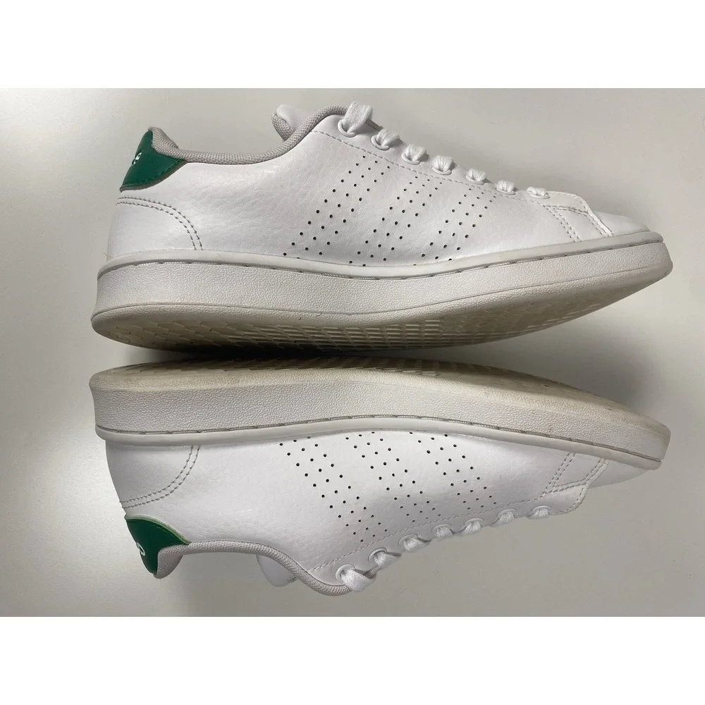 Adidas Advantage Men's Size 7.5 Sneakers White Green Low Top